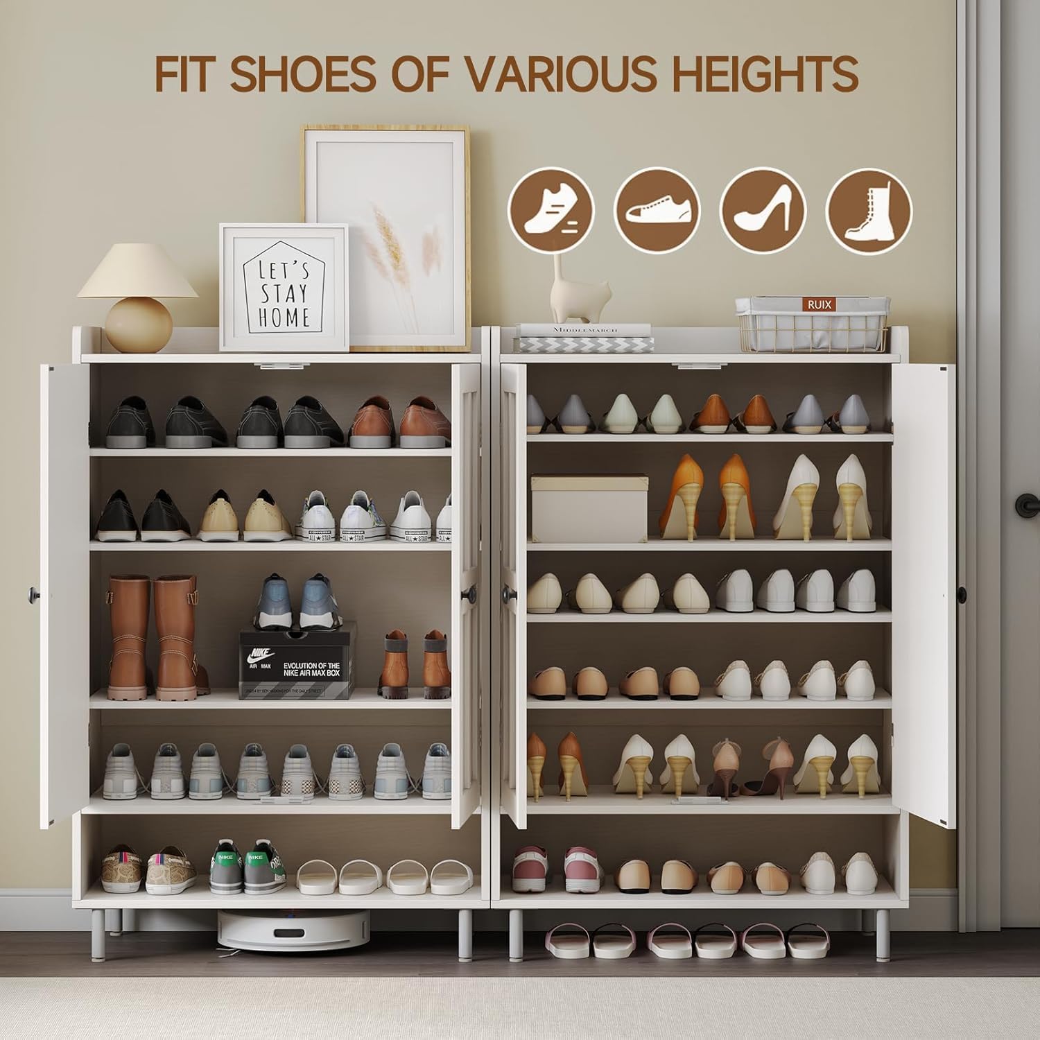 6-delige schoenenkast, 114 cm  - Cabinet Hinge Overlay recensie en prijs